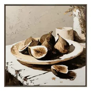 Cava Fig & Form Box Framed Canvas in 102 x 102cm Mocha by OZ Design, a Painted Canvases for sale on Style Sourcebook