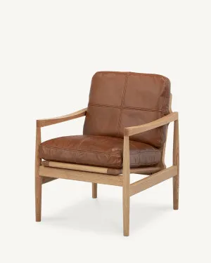 Den Armchair - Oak & Leather by The Modern, a Chairs for sale on Style Sourcebook