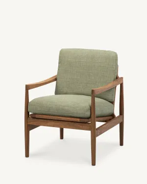 Den Armchair - Walnut & Fabric by The Modern, a Chairs for sale on Style Sourcebook