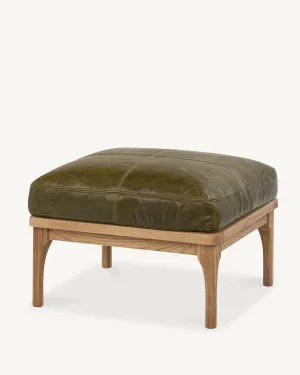 Den Footstool - Oak & Leather by The Modern, a Ottomans for sale on Style Sourcebook