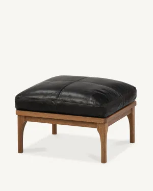 Den Footstool - Walnut & Leather by The Modern, a Ottomans for sale on Style Sourcebook