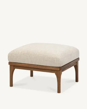 Den Footstool - Walnut & Fabric by The Modern, a Ottomans for sale on Style Sourcebook
