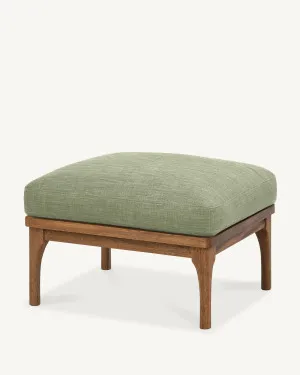 Den Footstool - Walnut & Fabric by The Modern, a Ottomans for sale on Style Sourcebook