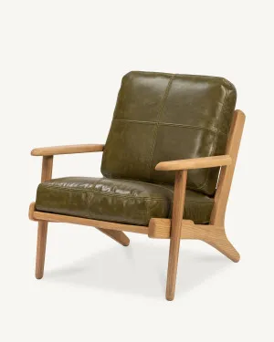 Map Armchair - Oak & Leather by The Modern, a Chairs for sale on Style Sourcebook