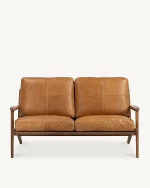 Map 2 Seat Sofa - Walnut & Leather by The Modern, a Sofas for sale on Style Sourcebook