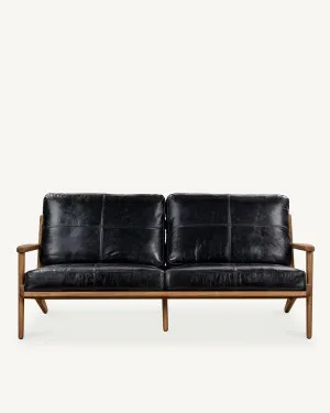 Map 3 Seat Sofa - Walnut & Leather by The Modern, a Sofas for sale on Style Sourcebook