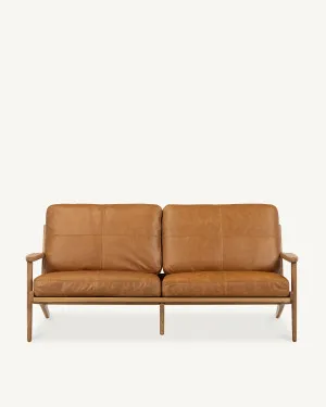 Map 3 Seat Sofa - Oak & Leather by The Modern, a Sofas for sale on Style Sourcebook