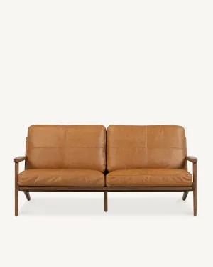 Map 3 Seat Sofa - Walnut & Leather by The Modern, a Sofas for sale on Style Sourcebook