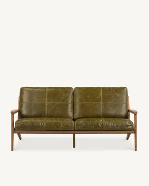 Map 3 Seat Sofa - Walnut & Leather by The Modern, a Sofas for sale on Style Sourcebook
