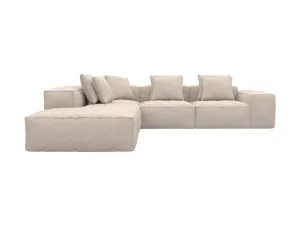 Riley Boucle Pumice Corner Modular Sofa with Left Terminal - 5 Seater by James Lane, a Sofas for sale on Style Sourcebook
