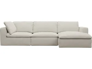 Cloud Deep Toorak Pearl Modular Chaise Sofa Right Facing - 3 Seater by James Lane, a Sofas for sale on Style Sourcebook