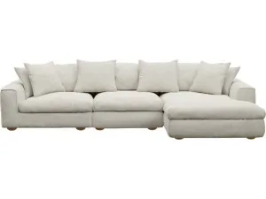 Tully Boucle Ivory Chaise Sofa Right Facing - 3 Seater by James Lane, a Sofas for sale on Style Sourcebook