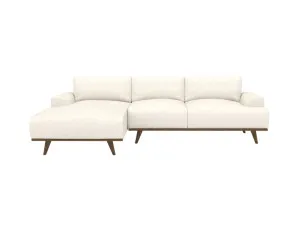 Dane Boucle Ivory Chaise Sofa Left Facing - 3 Seater by James Lane, a Sofas for sale on Style Sourcebook