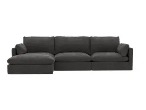 Willow California Charcoal Chaise Sofa - 3 Seater by James Lane, a Sofas for sale on Style Sourcebook