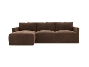 Haven Muse Chocolate Chaise Sofa Left Facing - 3 Seater by James Lane, a Sofas for sale on Style Sourcebook