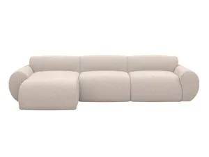 Malmo Boucle Pumice Chaise Sofa Left Facing - 3 Seater by James Lane, a Sofas for sale on Style Sourcebook