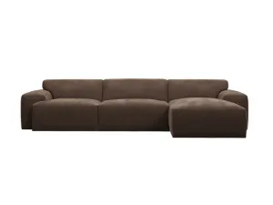 Copenhagen Muse Chocolate Modular Chaise Sofa Right Facing - 3 Seater by James Lane, a Sofas for sale on Style Sourcebook