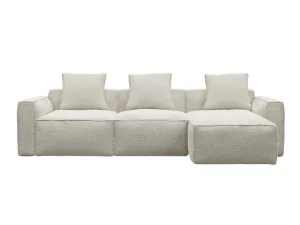 Riley Apt Boucle Ivory Chaise Sofa Right Facing - 3 Seater by James Lane, a Sofas for sale on Style Sourcebook