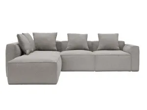Riley Apt Boucle Pumice Modular Sofa LAF Terminal - 5 Seater by James Lane, a Sofas for sale on Style Sourcebook