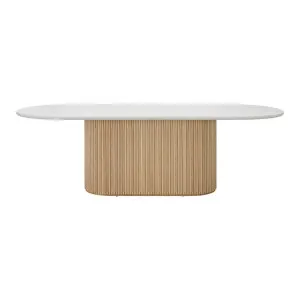 Ares Dining Table Natural & White Marble - 240 cm by James Lane, a Dining Tables for sale on Style Sourcebook