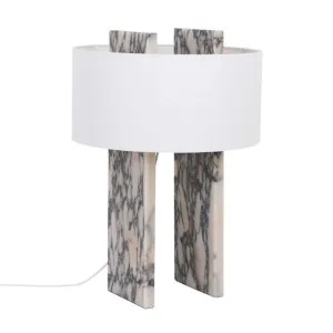 Albedo Bulgari Arabescato Marble Black & White Table Lamp by James Lane, a Lighting for sale on Style Sourcebook