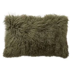 Mongolian Fur Cushion Green 55 cm x 35 cm by James Lane, a Cushions, Decorative Pillows for sale on Style Sourcebook
