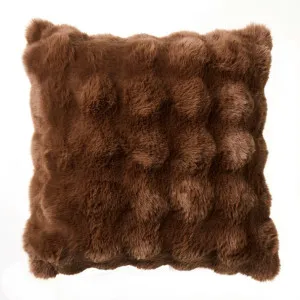 Flurry Fur Cushion Chocolate 50 cm x 50 cm by James Lane, a Cushions, Decorative Pillows for sale on Style Sourcebook