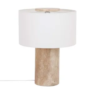 Paxton Table Lamp Travertine White by James Lane, a Lighting for sale on Style Sourcebook