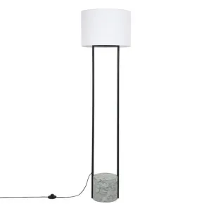 Astra Marble Jade Green White Linen Floor Lamp by James Lane, a Lighting for sale on Style Sourcebook