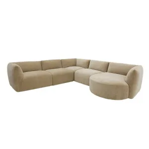 Dillon Muse Soft Brown Corner Modular Sofa with Chaise RAF - 5 Seater by James Lane, a Sofas for sale on Style Sourcebook