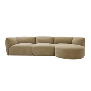 Dillon Muse Soft Brown Chaise Sofa Right Facing - 3 Seater by James Lane, a Sofas for sale on Style Sourcebook