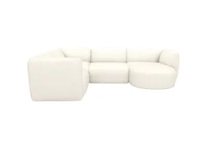 Dillon Boucle Ivory Corner Modular Sofa with Chaise RAF - 4 Seater by James Lane, a Sofas for sale on Style Sourcebook