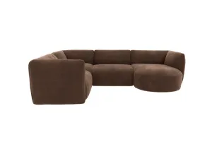 Dillon Muse Chocolate Corner Modular Sofa with Chaise RAF - 4 Seater by James Lane, a Sofas for sale on Style Sourcebook
