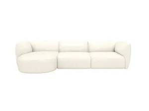 Dillon Boucle Ivory Chaise Sofa Left Facing - 3 Seater by James Lane, a Sofas for sale on Style Sourcebook
