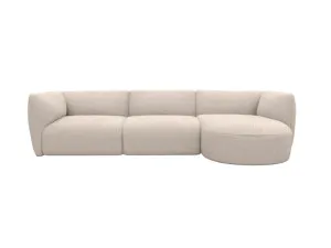 Dillon Boucle Pumice Chaise Sofa Right Facing - 3 Seater by James Lane, a Sofas for sale on Style Sourcebook