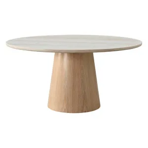 Serenza Dining Table Light Travertine Timber Round - 150cm by James Lane, a Dining Tables for sale on Style Sourcebook
