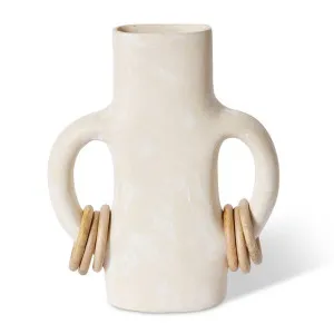Abdou Vessel Ivory/Natural - 36cm by Elme Living, a Vases & Jars for sale on Style Sourcebook