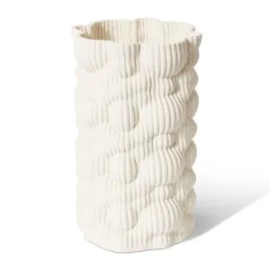 Asanda Vessel Ivory - 33cm by Elme Living, a Vases & Jars for sale on Style Sourcebook