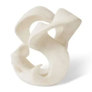 Camille Ribbon Sculpture White - 39cm by Elme Living, a Statues & Ornaments for sale on Style Sourcebook