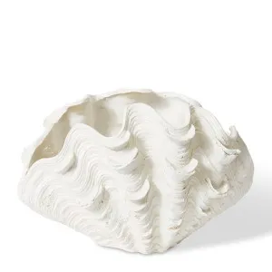 Clam Vessel White - 30cm by Elme Living, a Vases & Jars for sale on Style Sourcebook