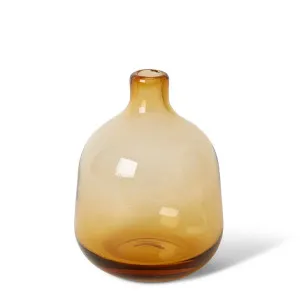 Dalili Bottle Amber - 14cm by Elme Living, a Decor for sale on Style Sourcebook