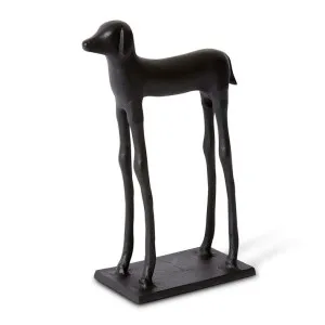 Deka Dog Sculpture Black - 29cm by Elme Living, a Statues & Ornaments for sale on Style Sourcebook