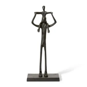 Father and Son Sculpture Black - 39cm by Elme Living, a Statues & Ornaments for sale on Style Sourcebook