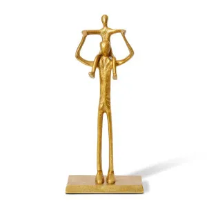 Father and Son Sculpture Gold - 39cm by Elme Living, a Statues & Ornaments for sale on Style Sourcebook