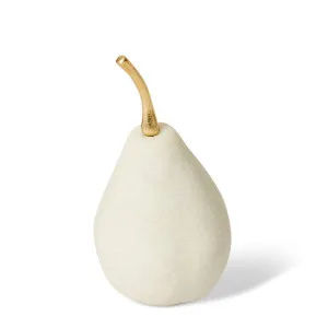 Kawzi Pear White/Gold - 21cm by Elme Living, a Statues & Ornaments for sale on Style Sourcebook