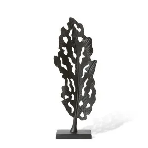 Leafy Sculpture Black - 89cm by Elme Living, a Statues & Ornaments for sale on Style Sourcebook