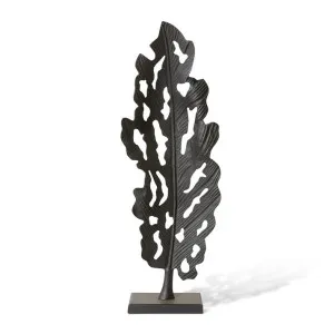 Leafy Sculpture Black - 109cm by Elme Living, a Statues & Ornaments for sale on Style Sourcebook