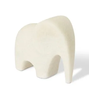 Luvo Elephant Sculpture White - 13cm by Elme Living, a Statues & Ornaments for sale on Style Sourcebook