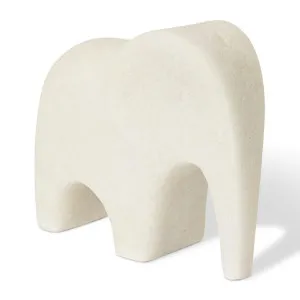 Luvo Elephant Sculpture White - 16cm by Elme Living, a Statues & Ornaments for sale on Style Sourcebook
