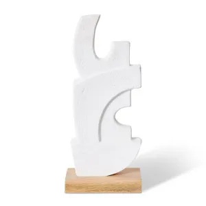 Muzaffar Sculpture White/Natural - 48cm by Elme Living, a Statues & Ornaments for sale on Style Sourcebook